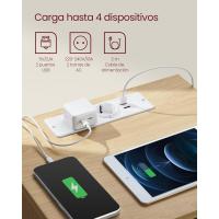 Mesita de Noche Moderna Blanca Nube LET631W14 Estación de Carga, Mesa Auxiliar con 3 Cajones, 2 Tomas AC, 2 Puertos USB - details 15