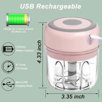 Picadora de Ajo Eléctrica Mini de 250/100mL Potente Picadora de Carne con Carga USB - details 1