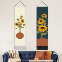 Serie de girasol, pinturas murales, tela de fondo decorativa para dormitorio de sala de estar, tela nórdica para colgar junto a la cama - details 1