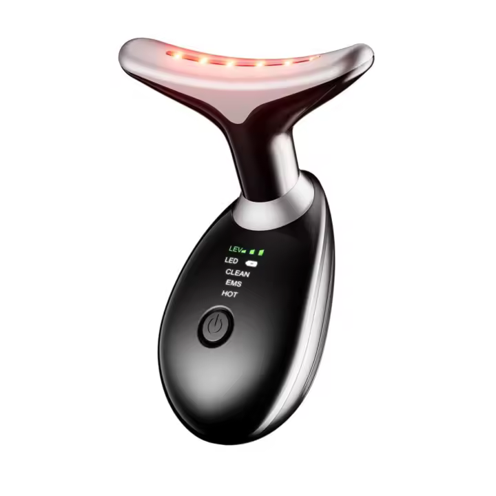 Scttomon Herramienta de Cuidado de la Piel Facial y Cuello Masajeador de Doble Papada con Calor de 45 ±5℃ Modos de Color Negro - 1