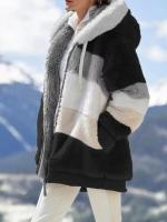 Chaqueta para mujer 2024 nuevo Otoño Invierno cálido bolsillo de felpa ropa informal con capucha abrigo suelto para mujer - details 30