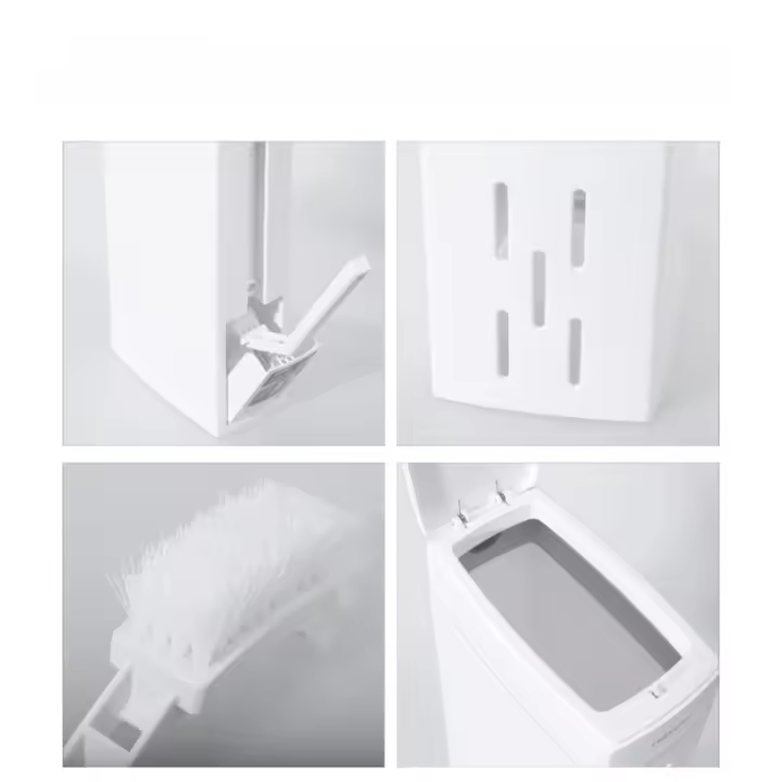 Cubo de basura de plástico para baño, escobilla de inodoro con bolsa de 15 piezas, cubo de basura para Cocina - 1