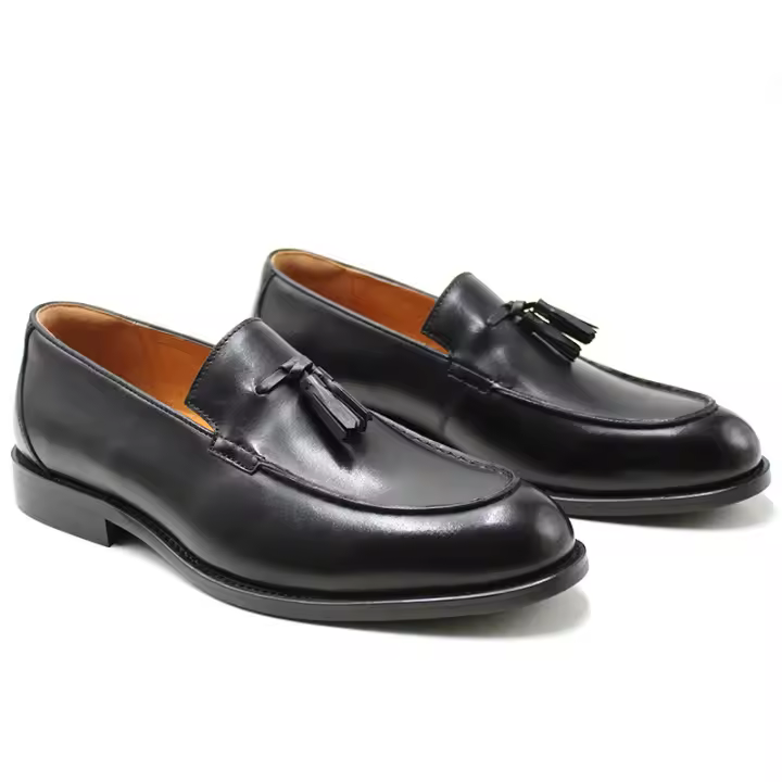 Zapatos de cuero de alta gama, mocasines casuales de negocios, talla extra grande para un pie - 1