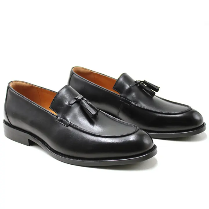 Zapatos de cuero de alta gama, mocasines casuales de negocios, talla extra grande para un pie - 1