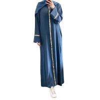 Elegante Falda Maxi de Caftán de Secuencia Larga Vestido Islámico de Moda para Mujeres - details 3