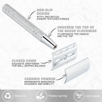 Barbero de Doble Cara Reutilizable para Mujeres y Hombres con 10 Aspas de Metal DE para Afeitar - details 2