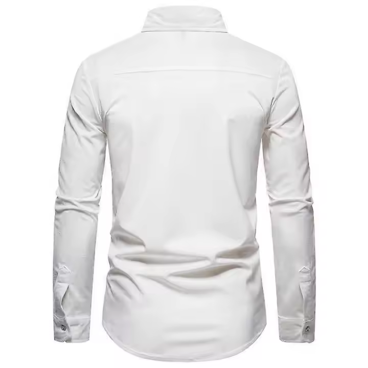 Camisa de pana para hombre, camisa casual de manga larga con botones X - 1