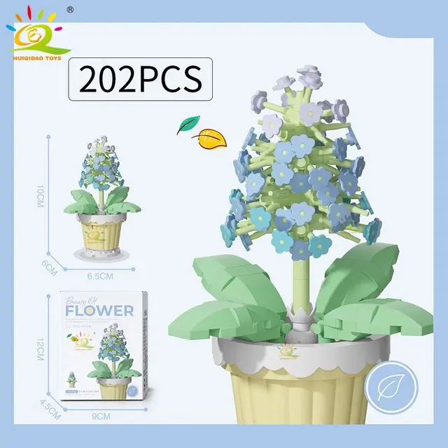 Ramo eterno para niños, Micro bloques de construcción, modelo de flores, bricolaje, decoración de plantas de escritorio para el hogar, ensamblaje de ladrillo, juguete - 1