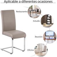 2 Piezas Sillas de Comedor Sillas de Oficina Conferencia Altura 47cm Carga Máxima 135kg Blanco - details 77