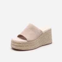 Sandalias de tacón de cuña con suela de cáñamo y tacón grueso, estilo casual. - details 3