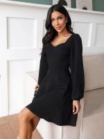 Elegante vestido de noche Midi de lujo para mujer, nuevo vestido de manga larga de Color sólido, vestidos Vintage de moda, promoción - details 5