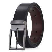 Cinturón de Hebilla de Cuero Genuino BUNO Accesorio de Moda para Hombres Calidad Alta 120-140cm - details 0