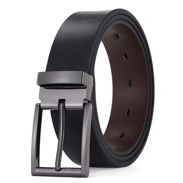 Cinturón de Hebilla de Cuero Genuino BUNO Accesorio de Moda para Hombres Calidad Alta 120-140cm - 1