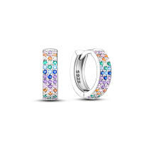Pendientes de aro de Plata de Ley 925 para mujer, aretes con forma de corazón, luna y estrella, regalos de joyería - details 33