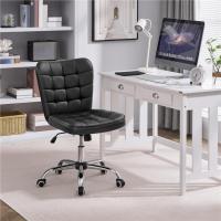 Oficina Tapizada de Cuero PU Silla con Ruedas Silla Ergonómica Base Metal Negra - details 4