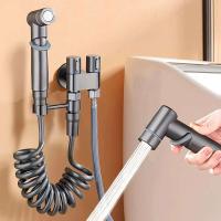 Kit de accesorios para rociador de bidé para inodoro, presión de agua ajustable con manguera para lavar el grifo del baño y el inodoro - details 2