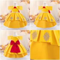 Vestido de princesa Cosplay de jazmín Bella Durmiente de melocotón de Alicia para niñas, disfraz de regalo de cumpleaños, vestido de fiesta de Halloween para niños - details 12
