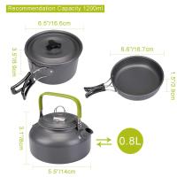 Batería de cocina para acampada, ligera de aluminio, para viajes y senderismo - details 0