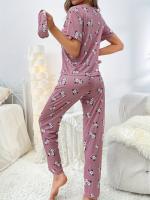 Conjunto de pijama de mujer con pantalones de manga corta, ropa de dormir con cinturilla en 5 colores - details 11