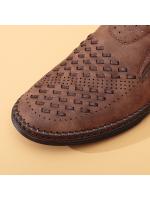 2025 nuevos zapatos de hombre de gran tamaño, de malla, informales, de cuero, con suela de piel de vaca, transpirables y sin cordones. - details 2