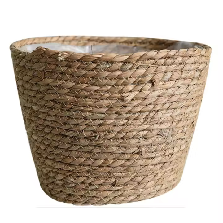 Maceta de paja nórdica para flores, maceta artesanal tejida, flores, hierba, decoración del hogar, macetas de flores, cesta de plantas, contenedores de plantas - 1