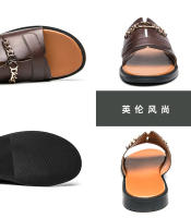 Fregona fresca y transpirable para hombre, cubierta de cuero informal británica, zapatillas para pies, versión coreana, fregona de una pieza a la moda, novedad de 2022 - details 5