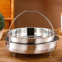 Cesta de acero inoxidable para vaporizador de alimentos, utensilio de cocina a presión con mango, escurridor de drenaje - details 6