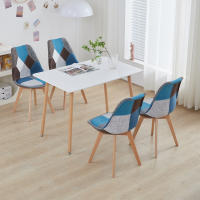 EGOONM-Sillas de comedor modernas con patas de madera maciza, muebles para el hogar, sillas de Bar, ocio, oficina, Patchwork, 4 piezas por juego - details 12