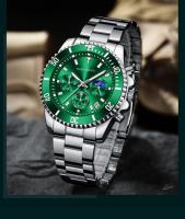 Reloj Nórdico para Hombre Función de Cuarzo Multifunción, Calendario, Fase Lunar, Resistente al Agua, Pulsera de Acero Inoxidable Elegancia para Oficina y Tiempo Libre - details 6