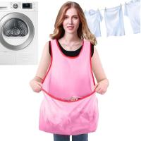 Delantal de lavandería para mujer, organizador de ropa de secado portátil impermeable con bolsillo - details 2