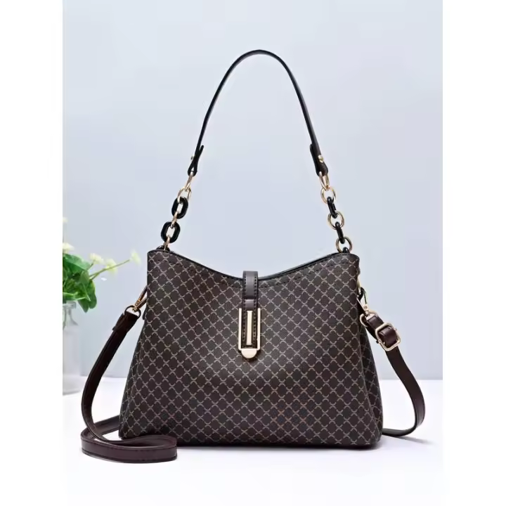 Bolso de hombro de cuero de PU de alta calidad con diseño de borla retro para mujer, bolso minimalista, mochila de lujo de alta gama - 1
