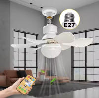 Ventilador de techo de 20,5 pulgadas con luz y mando a distancia, bombilla LED E27 de 40 W, 3 cambios de luz, sin cable, apto para cocina, dormitorio y habitaciones pequeñas. - details 3