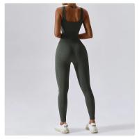 Ropa de baile de yoga de una pieza sin costuras para mujer Mono ajustado acanalado - details 7