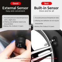Sistema de Monitor de alarma de neumáticos de coche TPMS inteligente, pantalla de 4 sensores, advertencia de temperatura de presión de neumáticos inteligente Solar - details 6