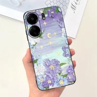 Funda trasera para Xiaomi Poco C65, cubierta suave de silicona líquida mate con estampado de dibujos animados de flores, protección a prueba de golpes - details 42
