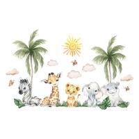 Pegatinas De Pared Para Habitación Infantil Animales De La Selva Africana Dibujos Animados Decoración Para Dormitorio Y Sala De Estar PVC - details 6