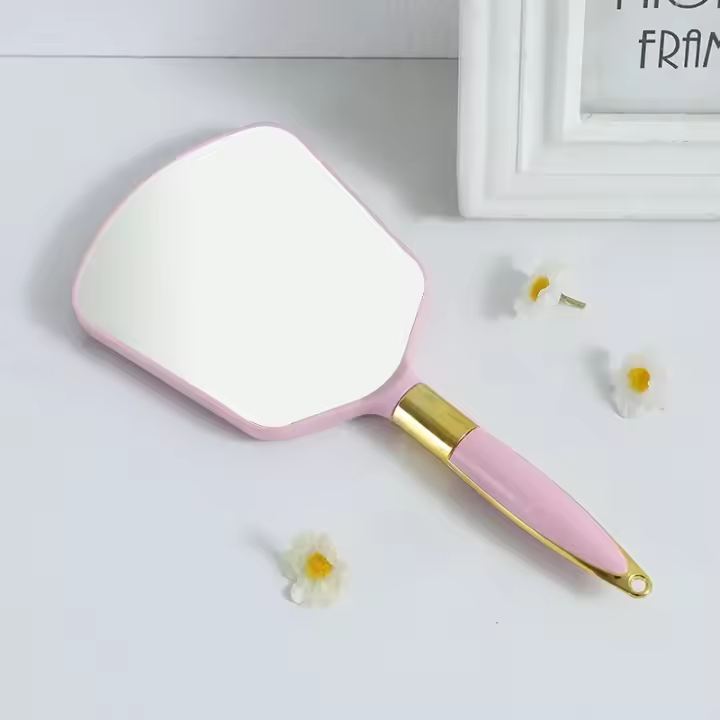 Espejo de Maquillaje Vintage Mano Compacto para Consultorio de Salón Irregular - 1