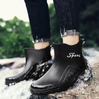 Botas de lluvia para hombre, botas desnudas a la moda, zapatos antideslizantes para trabajo de Chef, zapatos de pesca de goma impermeables y duraderos, zapatillas de deporte para hombre 2023 - details 10