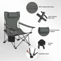 Juego de 2 Sillas de Camping Sillas Plegables, Silla de Acampada Portátil, Ligera para Picnic, Playa, Jardín, Pesca, con Portavasos, Gris - details 5