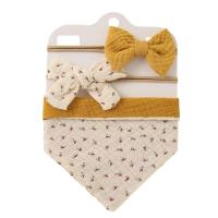 Set de Diadema de Alimentación de Bebé de Muselina de Algodón 3 piezas: Toalla de Saliva con Estampado Triangular, Diadema de Tie Neonatal, Pañuelo de Alimentación de Bebé - details 7