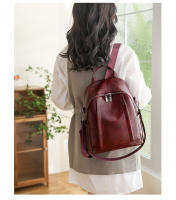 Mochila De Cuero pu para mujer, bolso de hombro femenino, mochila de viaje vintage, mochila de trabajo informal, regalo - details 14