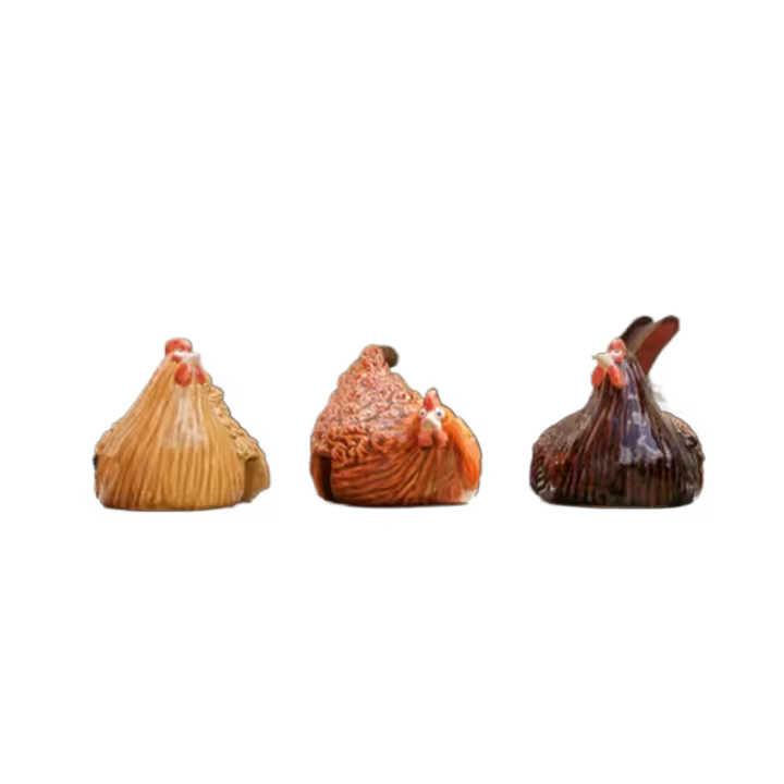Exquisita artesanía, estatuilla de gallina, arte de resina, escultura de pollo de dibujos animados, estatua única de jardín para sala de estar - 1