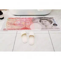 Alfombra de dólar de papel de cocina creativa, alfombra de papel de dinero, alfombra de puerta de entrada para el hogar - details 4