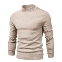 Suéter grueso de cuello alto de invierno para hombres, suéter casual de cuello alto de color sólido, cálido y cómodo, jersey de cuello alto para hombres - details 8