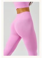 Traje de Yoga sin costuras para mujer, chaleco deportivo a prueba de golpes, mallas de cintura alta, pantalones de Yoga para correr - details 18