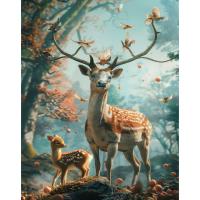 Ruopoty-pintura por números de ciervos, pintura de animales sobre lienzo, bricolaje, decoración del hogar, regalo - details 0