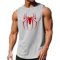 Red Spider Printed Summer Quick Dry Gym Tank Top Mens Bodybuilding Vest Mesh Fitness Sleeveless T Shirt Muscle Workout Clothing - details 6