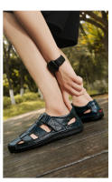 Sandalias de verano para hombre hechas a mano con goma antideslizante, sandalias clásicas de cuero para la playa - details 24