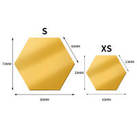 Pegatina de Pared Hexagonal de Acrílico Dorado Autoadhesiva, Solida, Decoración de Arte para el Hogar y Dormitorio - details 0