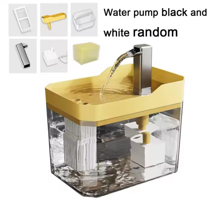 Dispensador de agua para mascotas de 1,5 l, filtro automático transparente, fuente de agua para mascotas, circulación automática, bebedero inteligente para gatos, cuenco para el hogar - 1